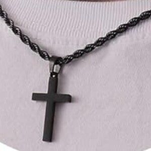 Cross Necklace with Chain: BLACK NWOT